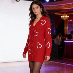 No Comment “Be My Valentine” Red Dress L RS642639 – Women’s Large, Square Neck